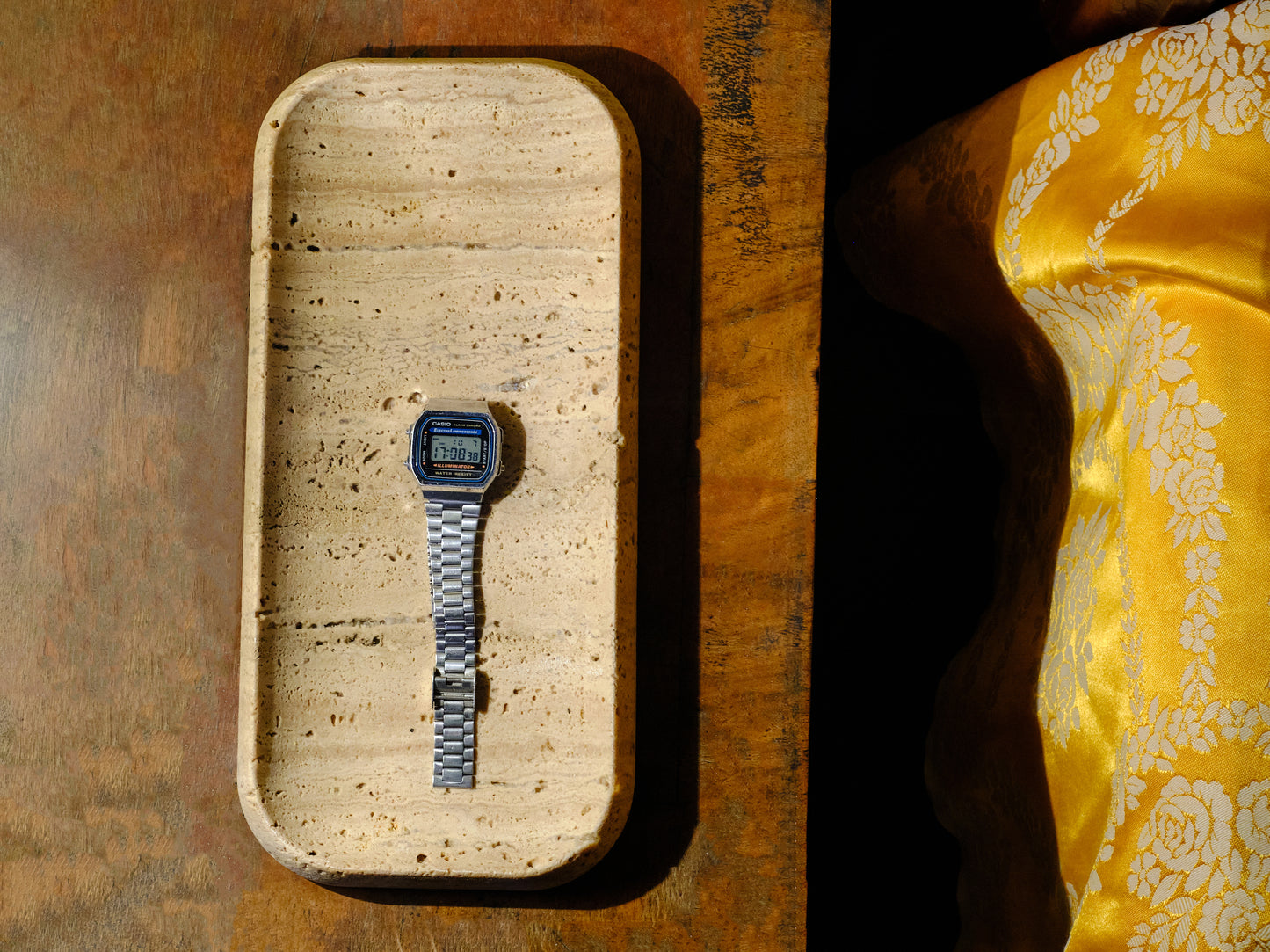 Long Beige Travertine Tray