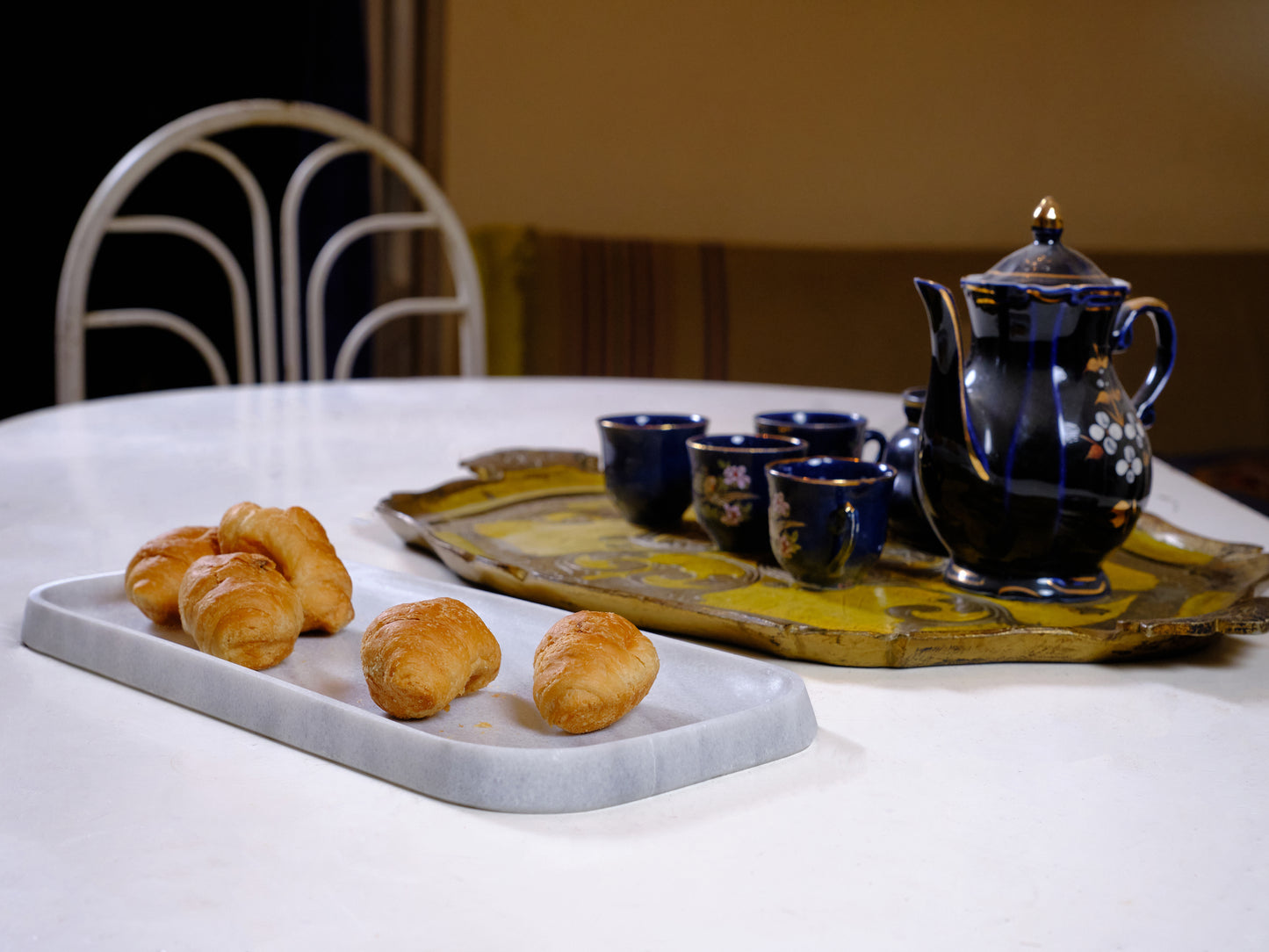 Long Zebra Marble Tray