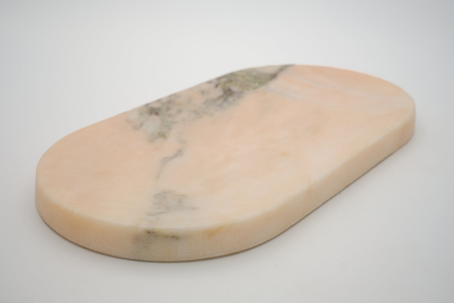 Long Rounded Rosa Veined Marble Tray