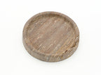Round Brown Travertine Thick Tray L