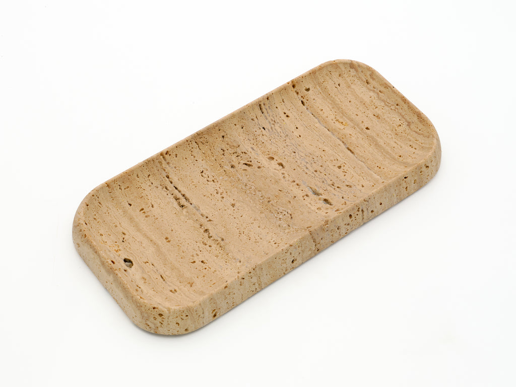 Long Beige Travertine Tray