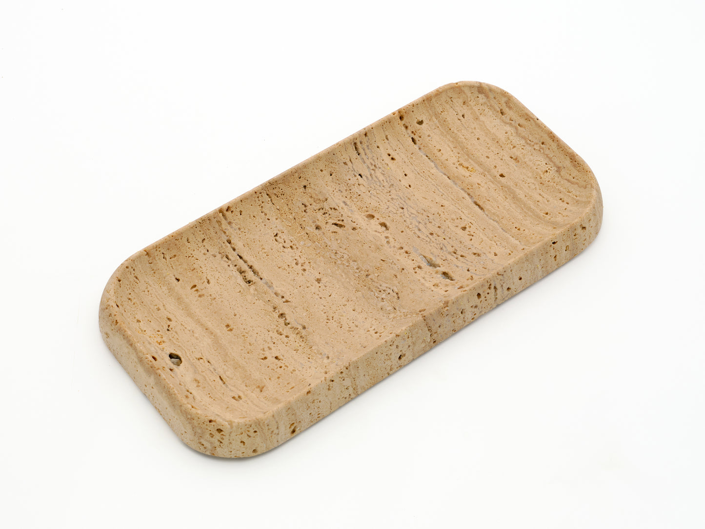 Long Beige Travertine Tray