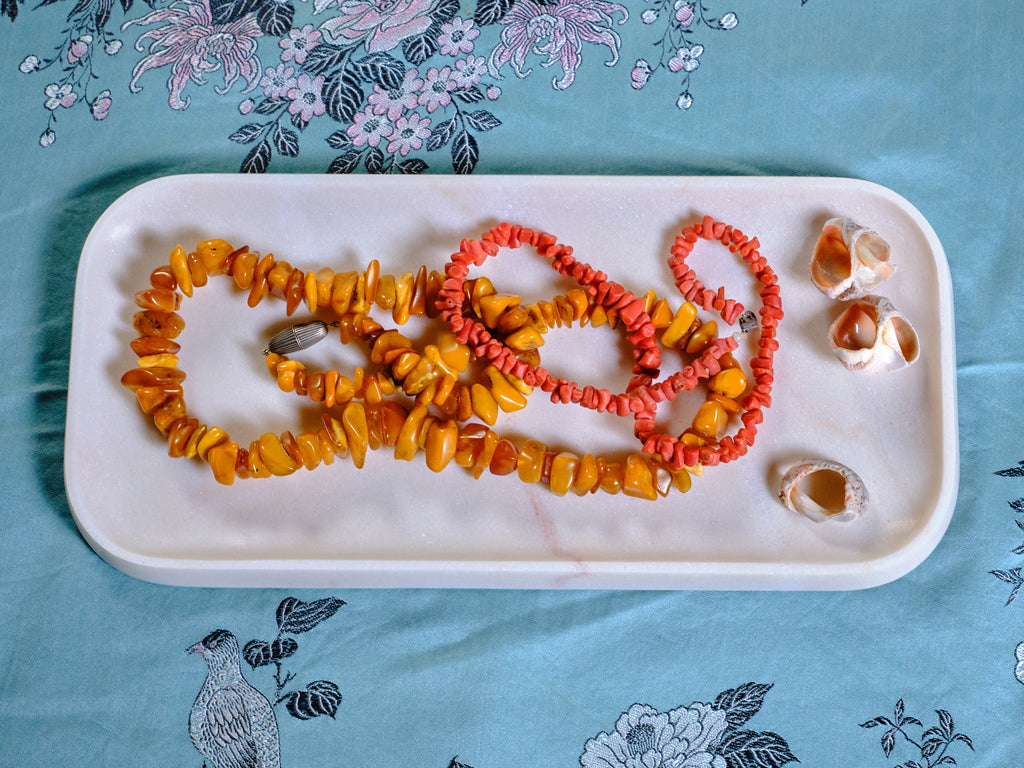 Long Rosa Marble Tray