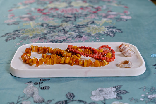 Long Rosa Marble Tray