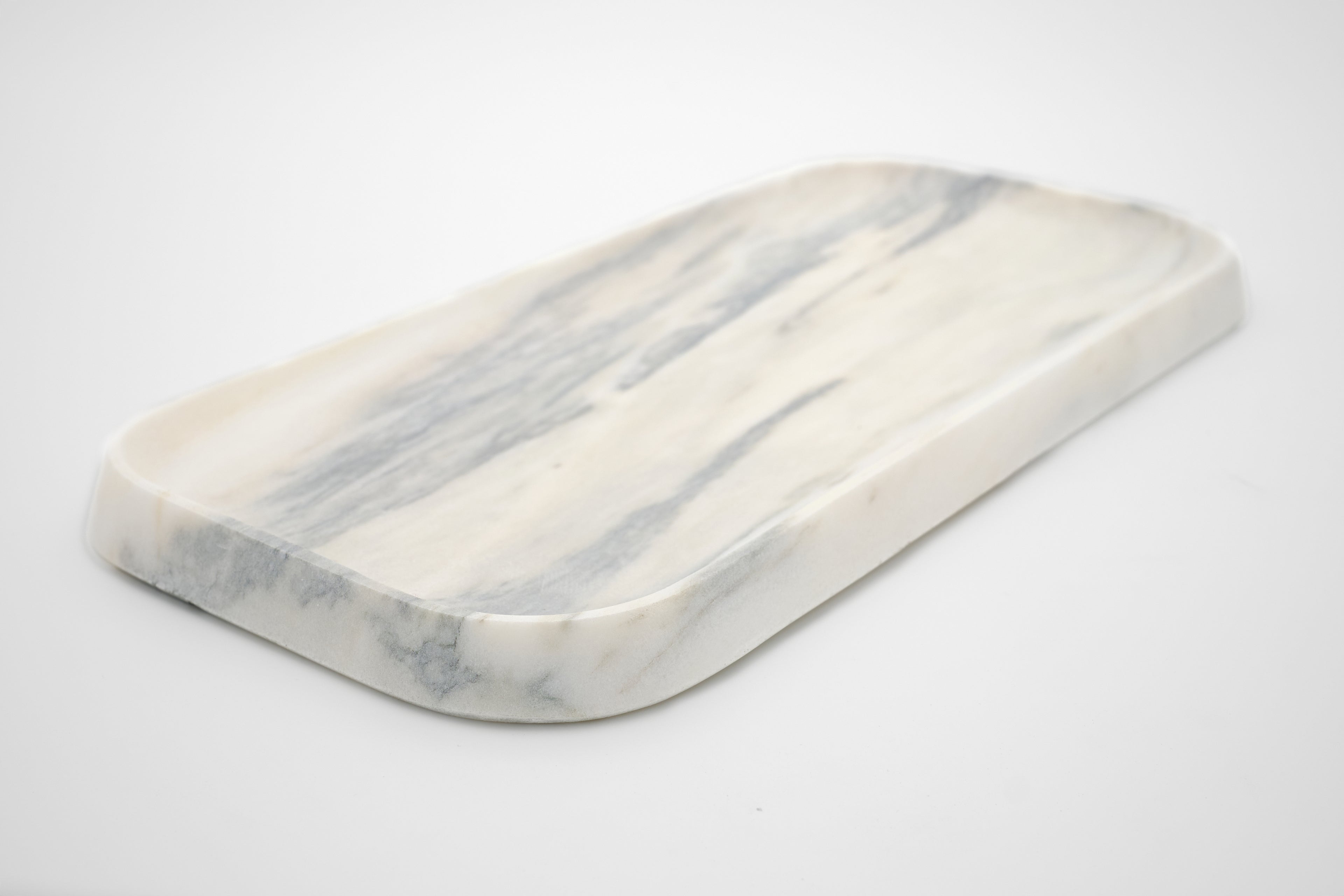 Long Rosa Veined Marble Tray