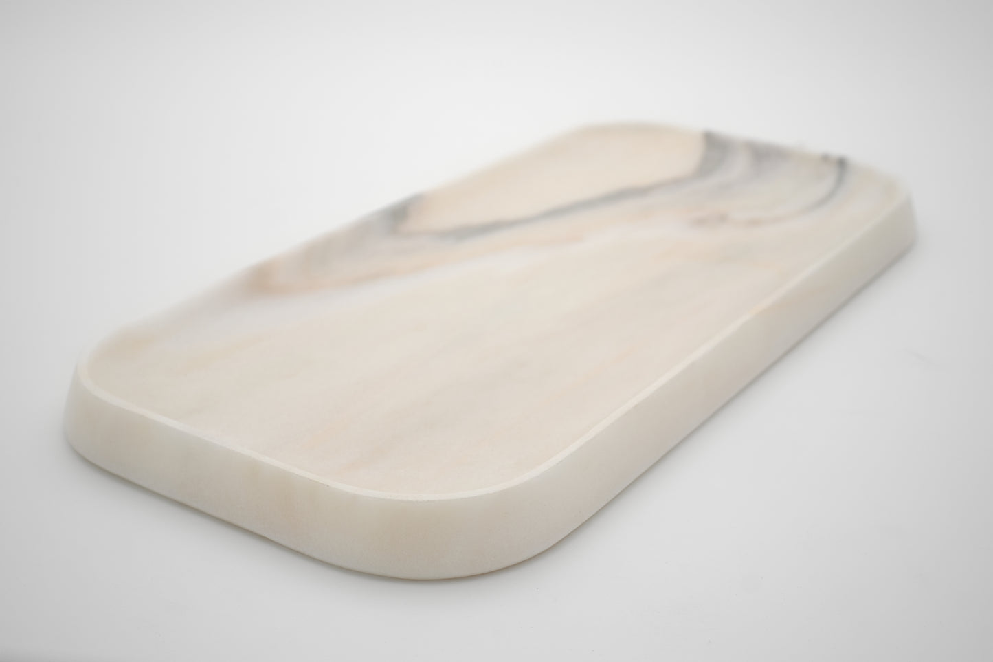 Long Rosa Veined Marble Tray