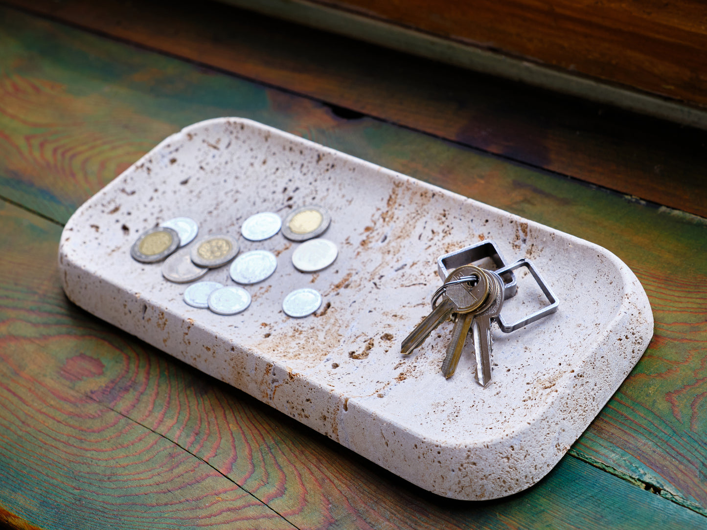 Long Light Travertine Tray