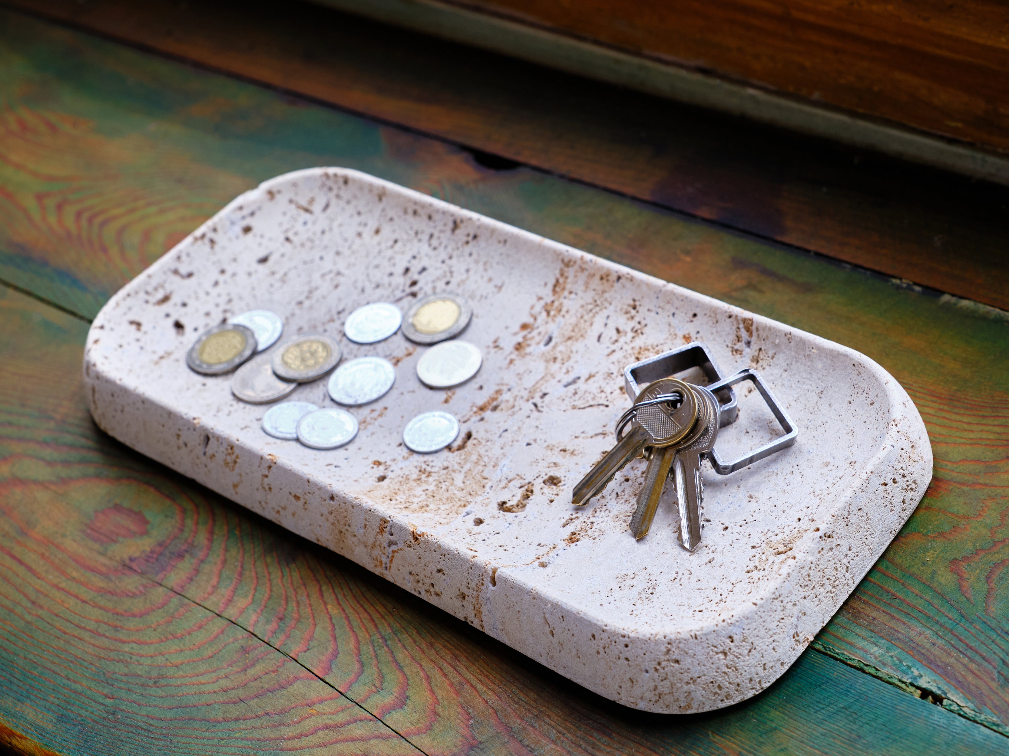 Long Light Travertine Tray