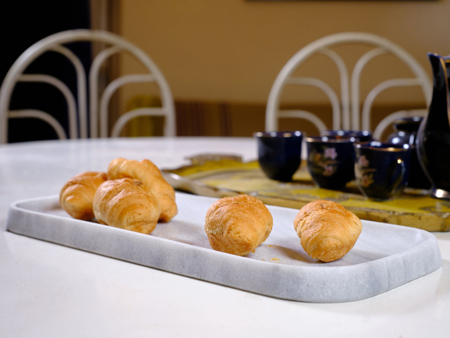 Long Zebra Marble Tray