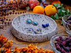 Round Silver Travertine Tray