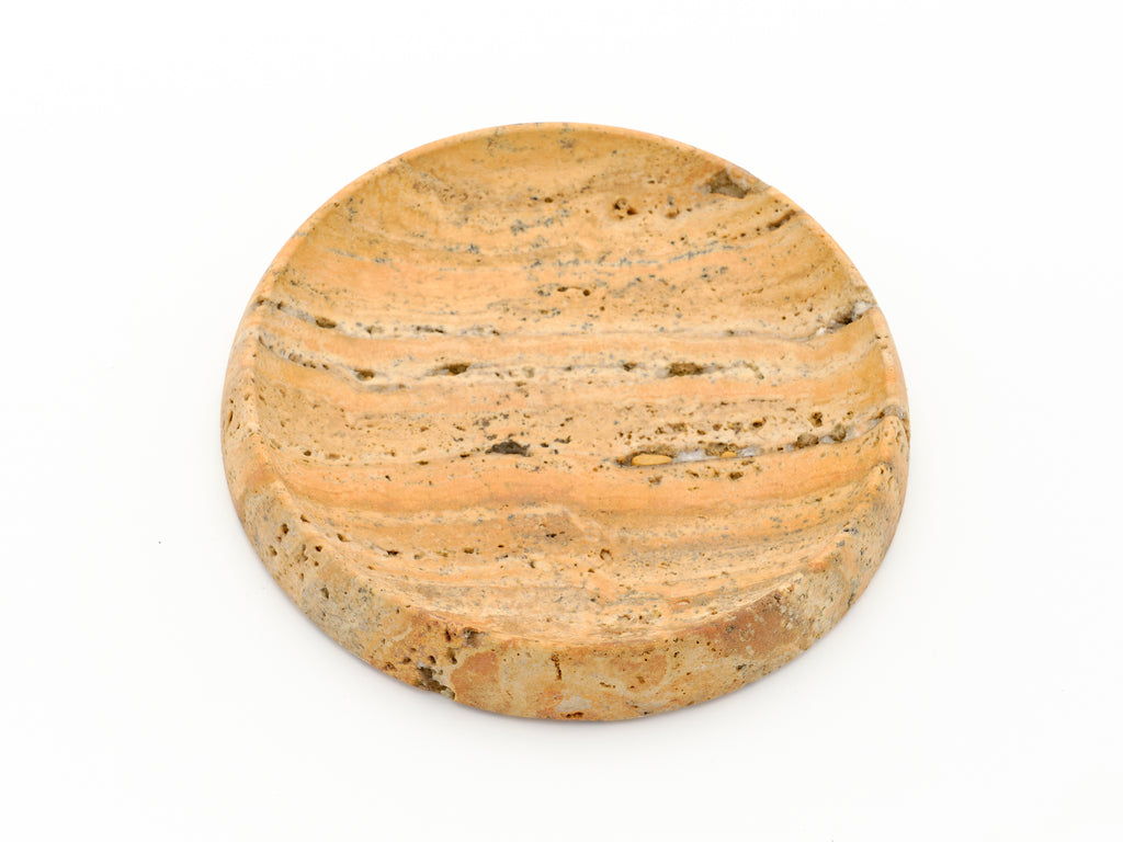 Round Yellow Travertine Tray