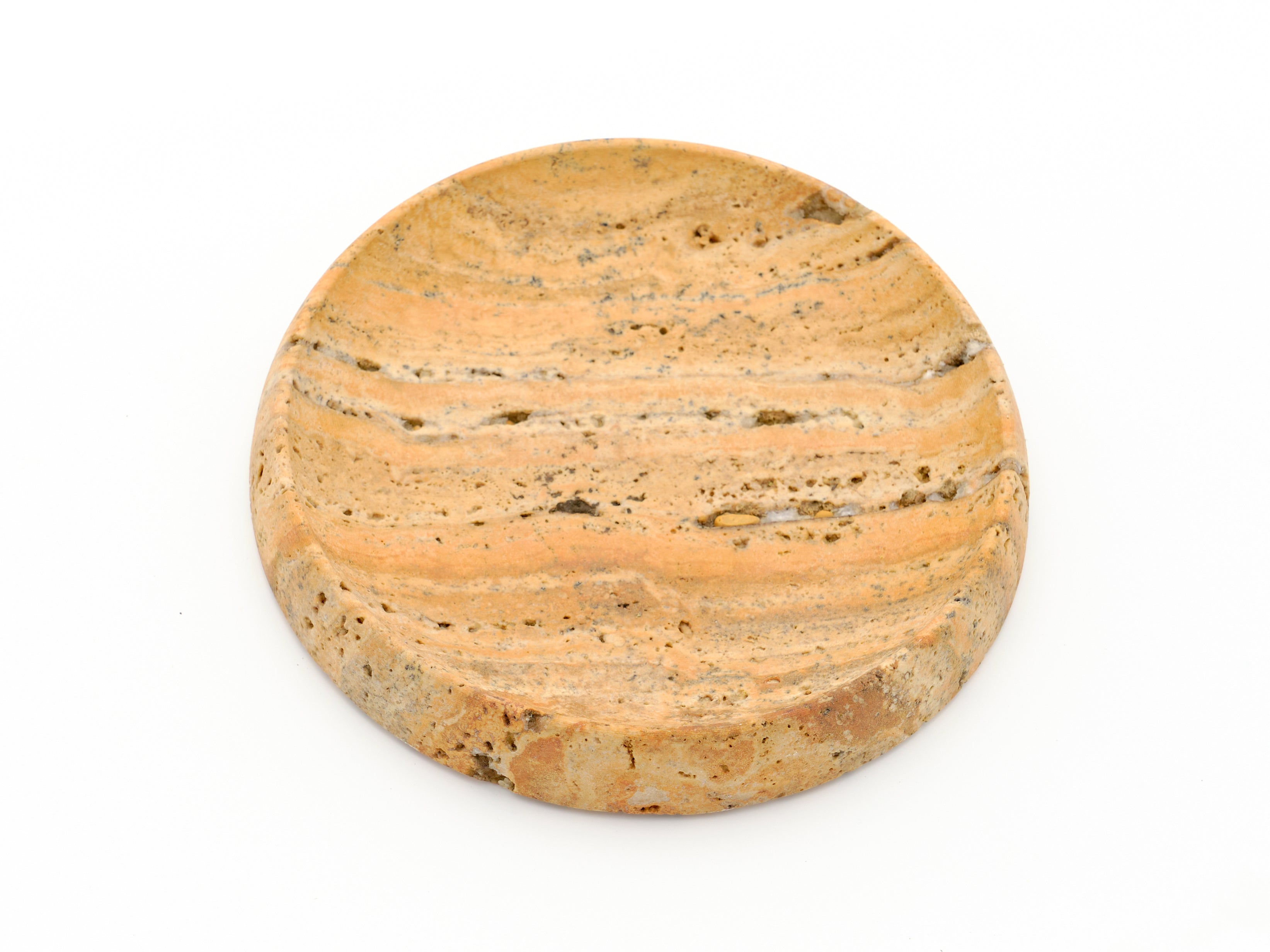 Round Yellow Travertine Tray