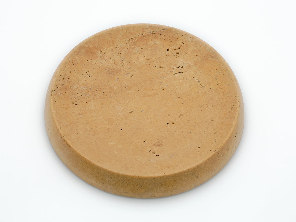 Round Bronze Travertine Tray