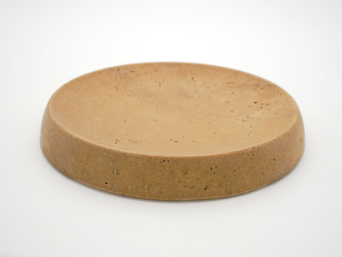 Round Bronze Travertine Tray
