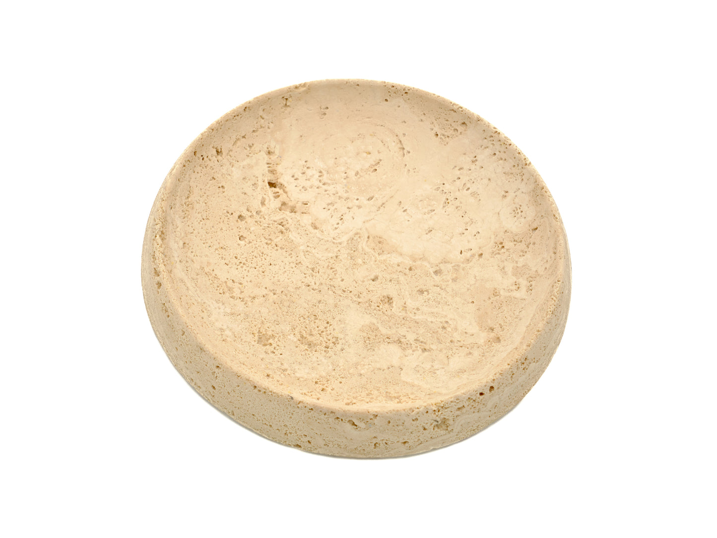 Round Light Travertine Tray