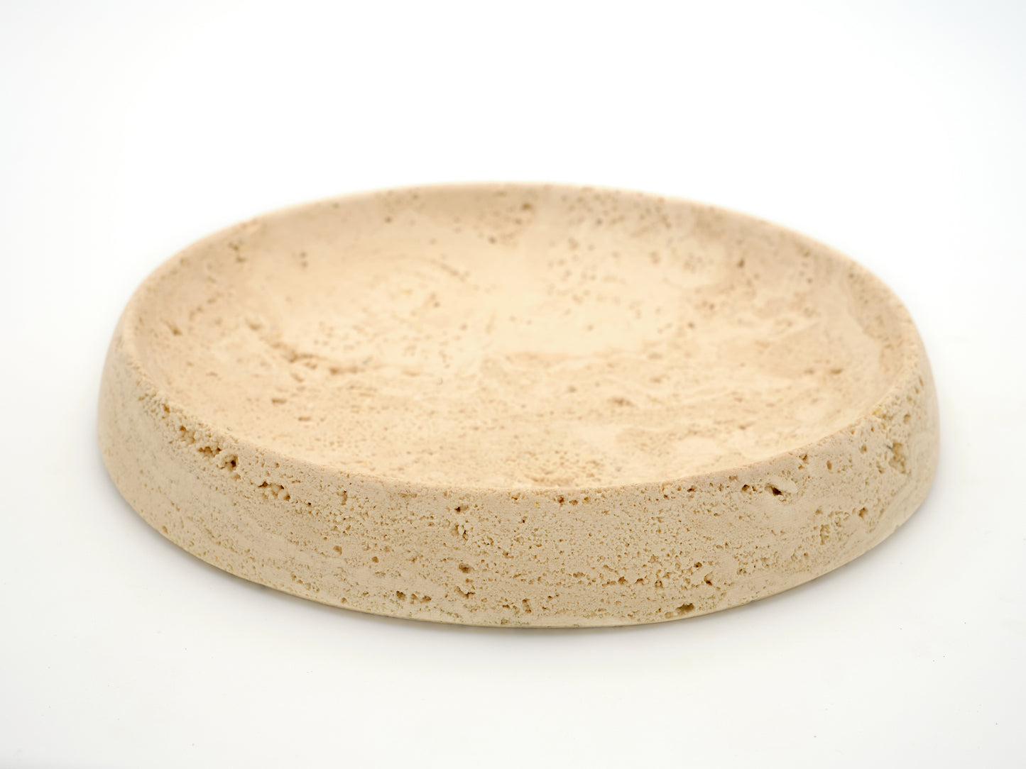 Round Light Travertine Tray