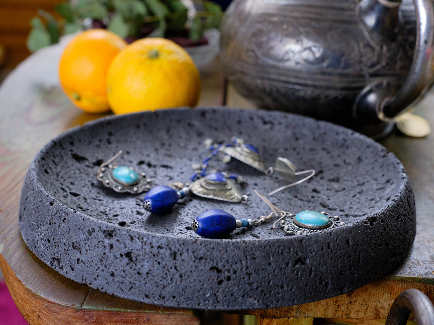 Round Lava Stone Tray