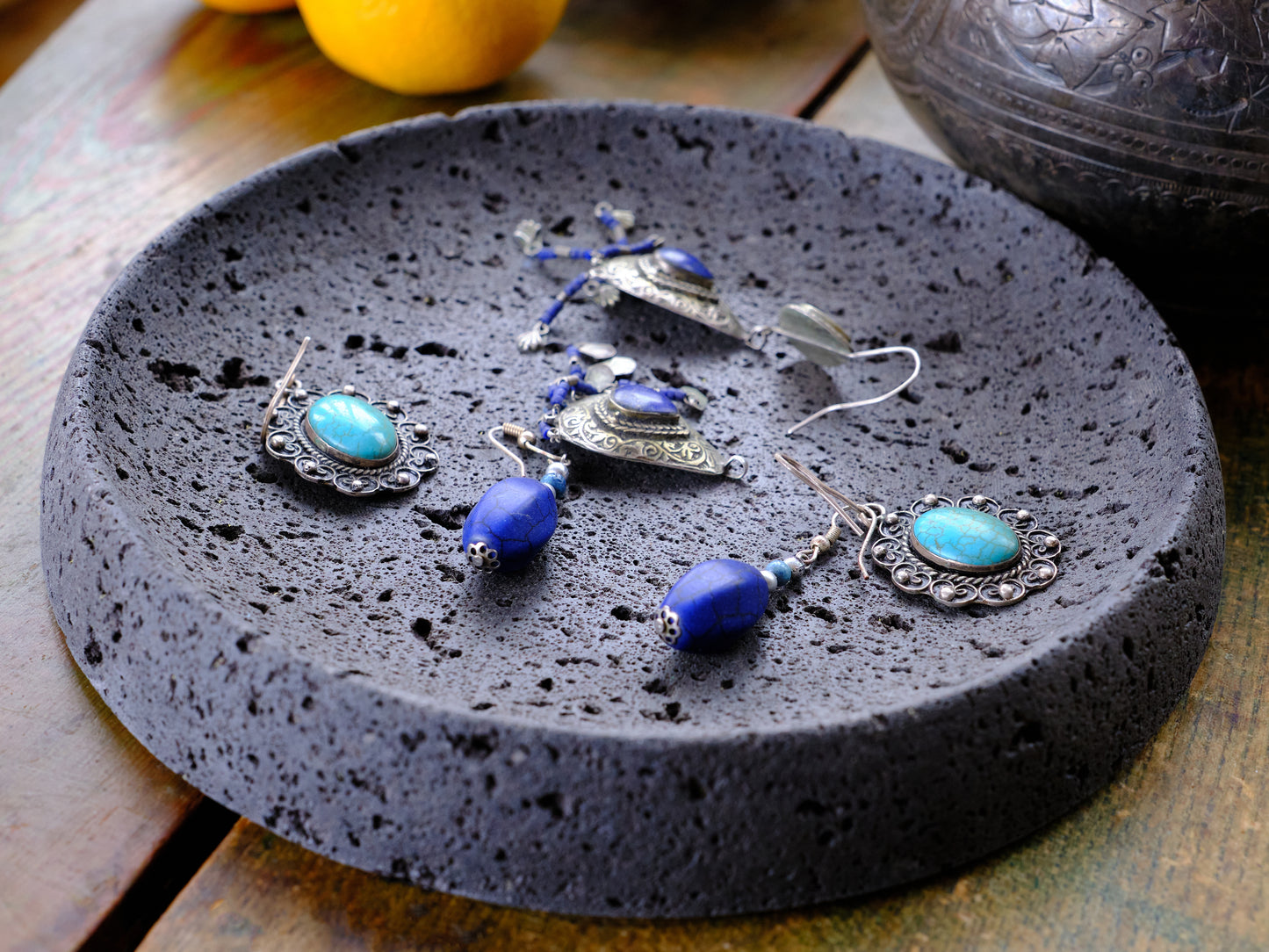 Round Lava Stone Tray